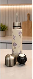 beige flores lilas