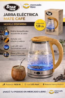 JARRA ELECTRICA DE VIDRIO Y MADERA STJCM150 - 2