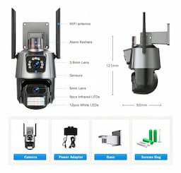 CAMARA DOBLE LENTE NEGRA SMART HOME CAMERA - 3