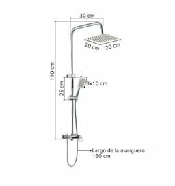 COLUMNA DE DUCHA CUADRADA ORYX JK-282A - 5